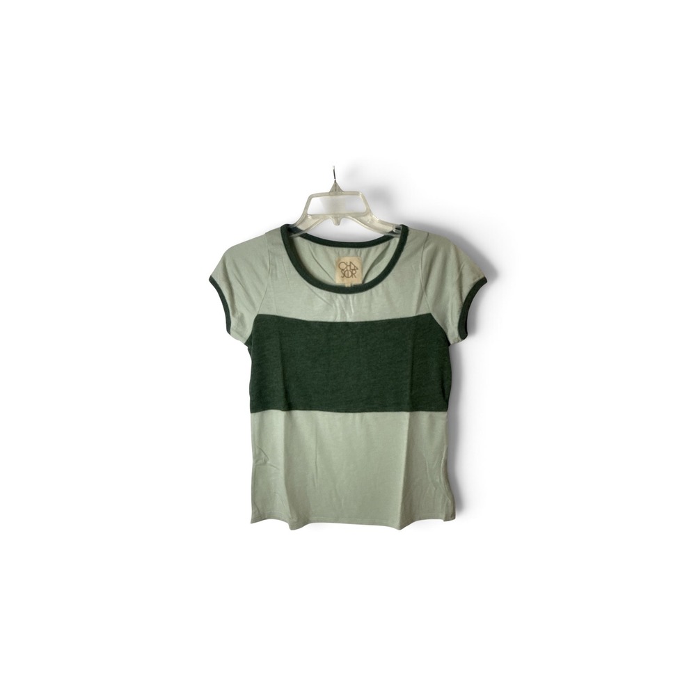 Chaser Womens Mint Green Colorblock Ringer T-Shirt Short Sleeve XS New